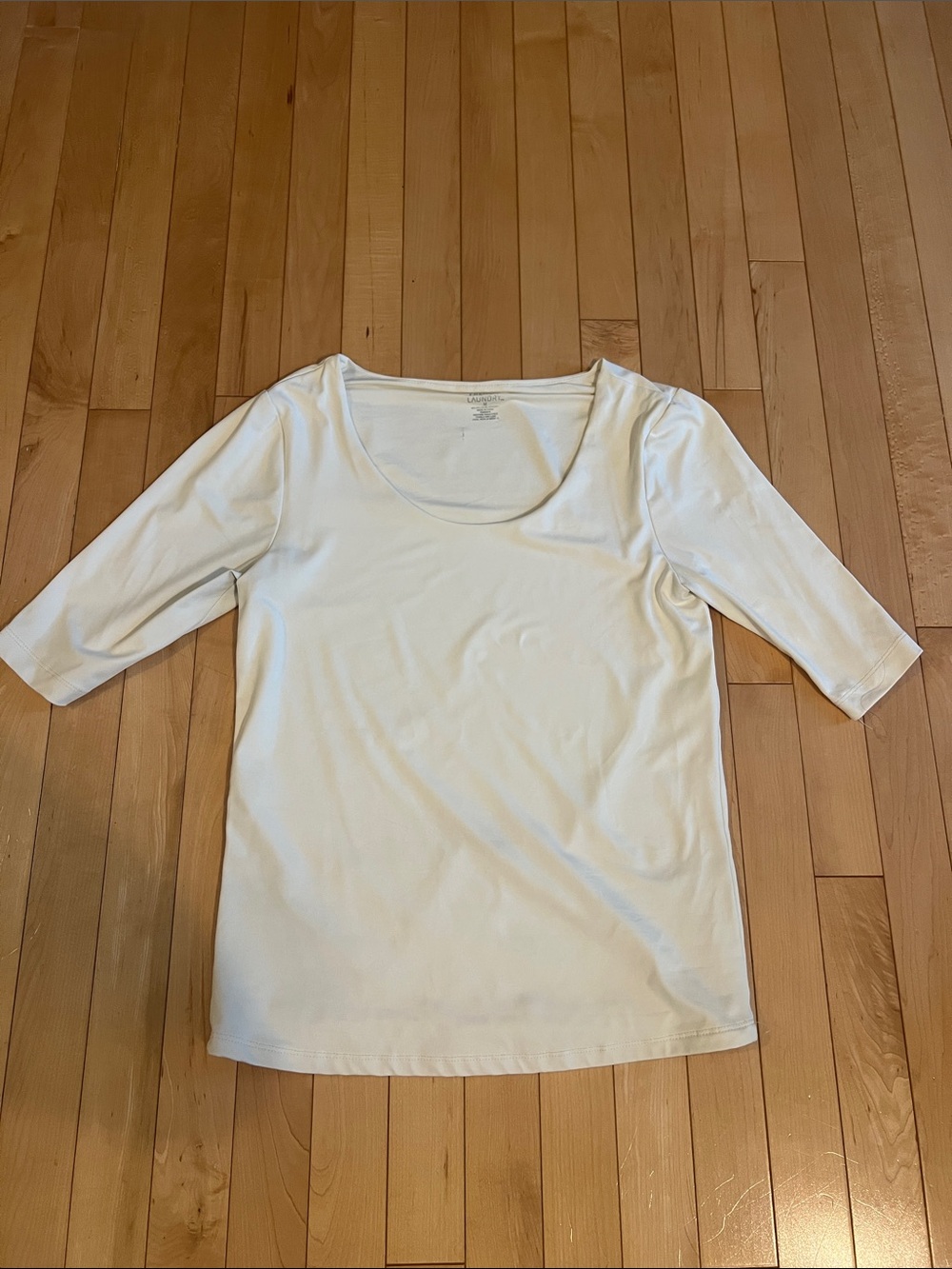 French Laundry Women's Scoop Neck Short Sleeve Top in White